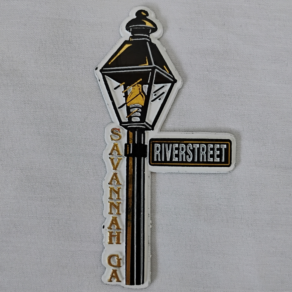 Vintage 3D Savannah Georgia River Street USA Travel Souvenir Refrigerator Magnet